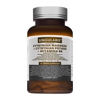 Singularis Cytrynian Magnezu + Cytrynian Potasu + Wit. B6, tabletki powlekane, 120 szt.