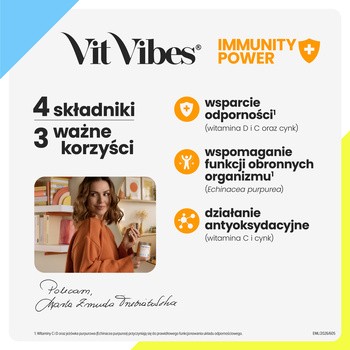 Vit Vibes Immunity Power, żelki, smak cytryna-marakuja, 60 szt.