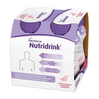 Zestaw 2x Nutridrink, smak truskawkowy, płyn, 4 x 125 ml + INTENO Soft Care, chusteczki pielęgnacyjne, 10 szt.