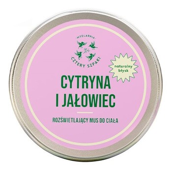 Mydlarnia 4 Szpaki Cytryna i Jałowiec, rozświetlający mus do ciała, 150 ml