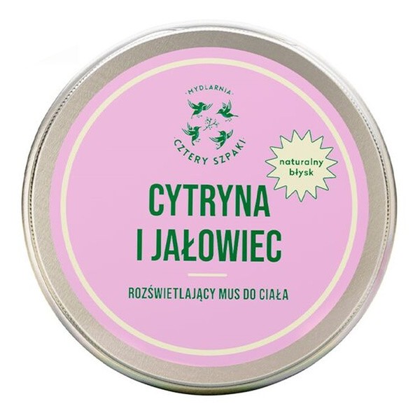 Cztery Szpaki Mydlarnia 4 Szpaki Cytryna i Jałowiec, rozświetlający mus do ciała, 150 ml — Inhaltsstoffe und Bewertung