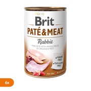 Zestaw 6 x Brit Paté & Meat Rabbit, karma mokra dla psów, królik, 400 g