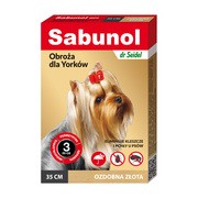 Dr Seidel, Sabunol GPI, obroża ozdobna dla psa przeciwko kleszczom i pchłom, kolor złoty, 35 cm, 1 szt.