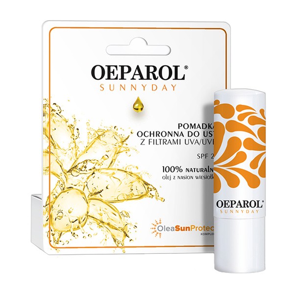 Oeparol Oeparol Sunnyday, pomadka ochronna do ust, UVA/UVB, SPF 25, 4,8 g — Składniki i ocena