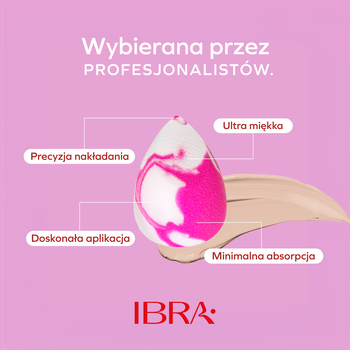 Ibra Makeup Blender Sponge, gąbeczki do makijażu, marmurkowe, 3 szt.