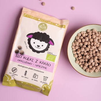 Helpa, Bio Kulki Orkiszowo-Gryczane z Kakao, płatki śniadaniowe, 160 g
