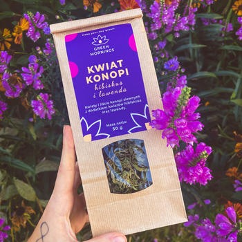 Green Mornings, Kwiat Konopi, hibiskus i lawenda, herbata konopna, 50 g