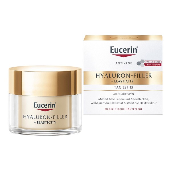 Eucerin Eucerin Hyaluron-Filler + Elasticity, Tagescreme SPF 15, für reife Haut, Anti-Falten, 50 ml — Inhaltsstoffe und Bewertung