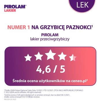 Pirolam, 80 mg/g, lakier do paznokci leczniczy, 4 g