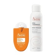Zestaw Avene Eau Thermale, krem refleks słoneczny SPF 50+, 30 ml + woda termalna, aerozol, 150 ml https://azcdn.doz.pl/image/d/product/f92debd7-scale-180x180.png