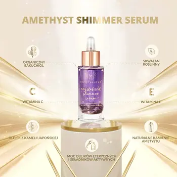 Crystallove, serum do twarzy z ametystem i bakuchiolem, 30 ml