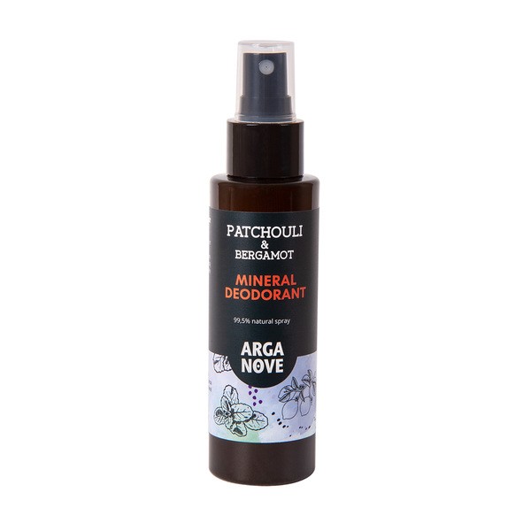 Arganove Arganove, dezodorant mineralny, paczula i bergamotka, spray, 100 ml