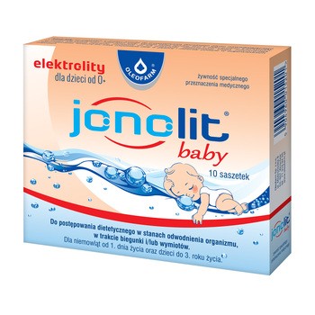 Jonolit Baby, elektrolity, proszek, od 1. dnia życia, 10 saszetek
