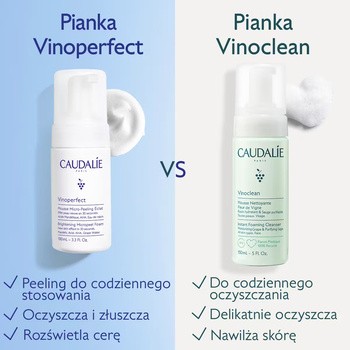 Caudalie Vinoperfect, mikropeelingująca pianka rozświetlająca, 100 ml