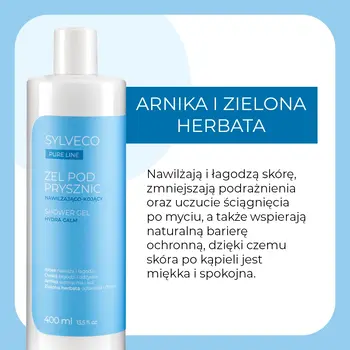 Sylveco Pure Line, żel pod prysznic, nawilżająco-kojący, 400 ml