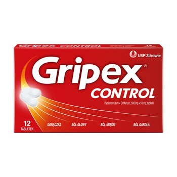 Gripex Control, 500 mg + 50 mg, tabletki, 12 szt.
