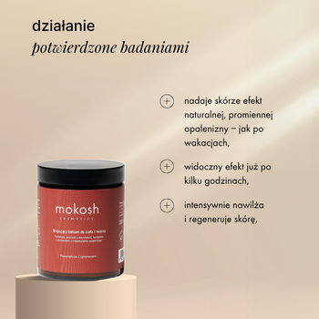 Mokosh, balsam brązujący do twarzy i ciała, pomarańcza z cynamonem, 180 ml