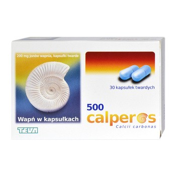 Calperos 500, 200 mg jonów wapnia, kapsułki twarde, 30 szt.