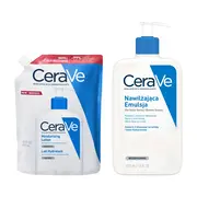 Zestaw CeraVe, nawilżająca emulsja dla skóry normalnej, suchej i bardzo suchej, 473 ml + opakowanie uzupełniające refill, 473 ml https://azcdn.doz.pl/image/d/product/bc8bcef0-scale-180x180.png