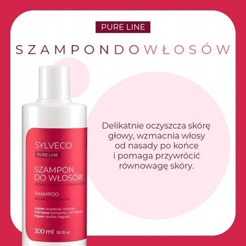 Sylveco Pure Line, szampon, wzmacniająco-normalizujący, 300 ml