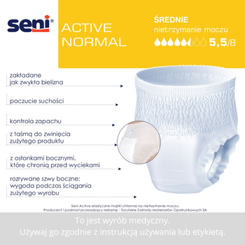 Seni Active Normal, majtki chłonne, rozmiar S, 10 szt.