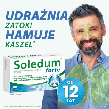 Soledum forte, 200 mg, kapsułki dojelitowe miękkie, 20 szt.