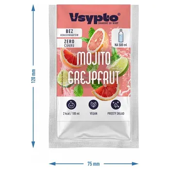 VSYPTO, proszek smakowy do wody, smak Mojito Grejpfrut, 3 g