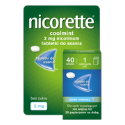 Nicorette Coolmint, 2 mg, tabletki do ssania, 40 szt.