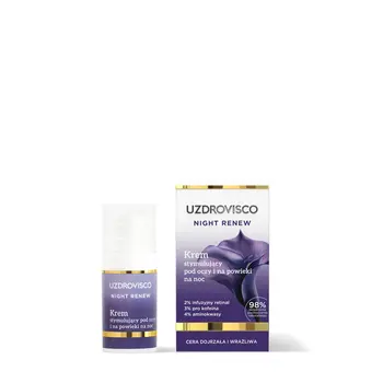 Uzdrovisco Night Renew, krem stymulujący pod oczy i na powieki na noc, 15 ml