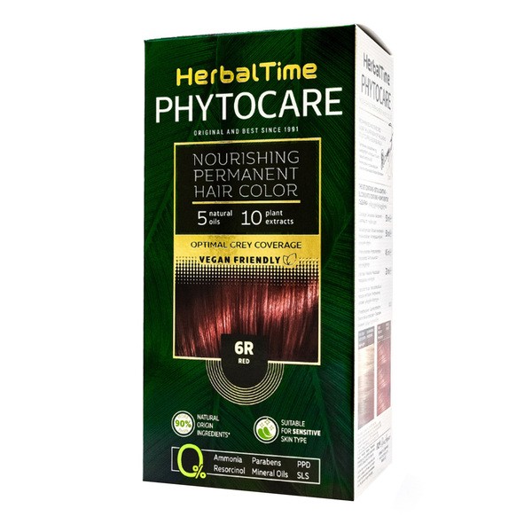Herbal Time Phytocare, Haarfarbe, 6R Red, 130 ml