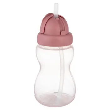 Canpol Babies, Bidon ze składaną rurką silikonową, różowy, 270 ml