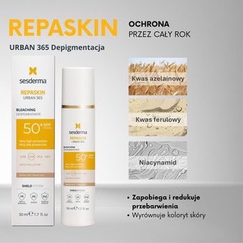 Sesderma Repaskin Urban 365, krem depigmentujący, SPF 50+, 50 ml