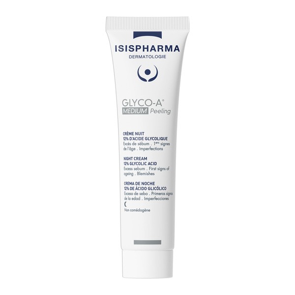 Isispharma ISISPHARMA GLYCO A Medium peeling, krem na noc z 12% kwasem glikolowym, 30 ml — Składniki i ocena
