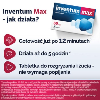 Inventum Max, 50 mg, tabletki do rozgryzania i żucia, 4 szt.