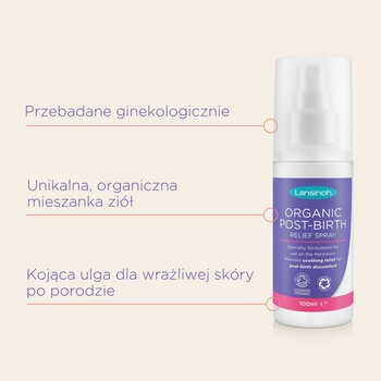 Lansinoh Organic Post Birth, poporodowy spray przeciwbólowy, 100 ml