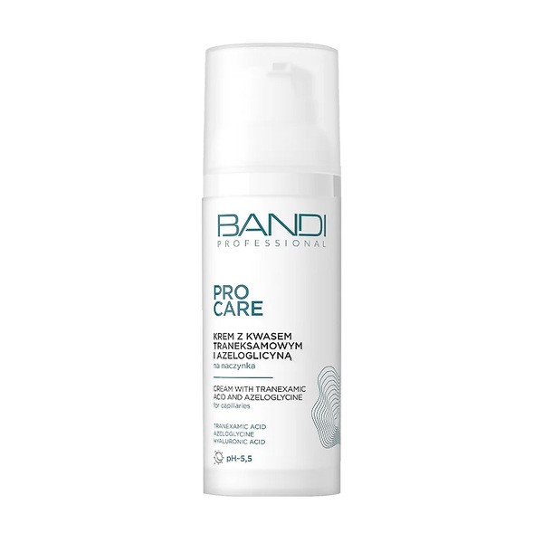 Bandi Professional Bandi Pro Care, krem na naczynka z kwasem traneksamowym i azeloglicyną, 50 ml — Składniki i ocena