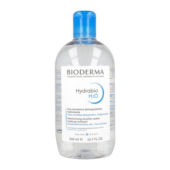 Bioderma Hydrabio H2O, nawilżający płyn micelarny do oczyszczania twarzy i zmywania makijażu, 500 ml