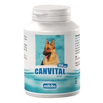 Mikita Canvital + tran, karma uzupełniająca dla psów, tabletki, 150 szt.