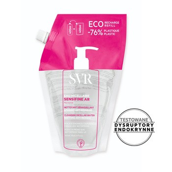 SVR Sensifine AR Eau Micellaire, kojąca woda micelarna do twarzy, oczu i ust, uzupełnienie, 400 ml