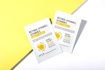 APLB Retinol Vitamin C Vitamin E Sheet Mask, maska w płachcie na twarz z retinolem oraz witaminami C i E, 25 ml