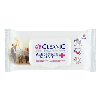 Cleanic Antibacterial Travel Pack, chusteczki odświeżające, 40 szt.