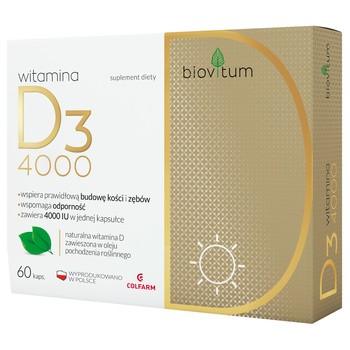 Biovitum Witamina D3 4000, kapsułki, 60 szt.