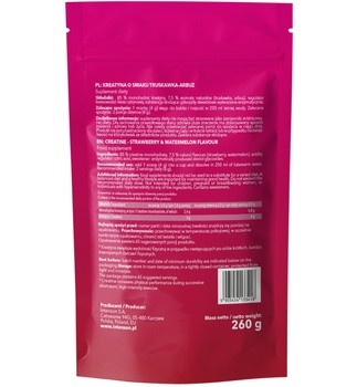Intenson Kreatyna Monohydrat, smak: truskawka-arbuz, proszek, 260 g