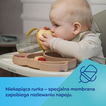 Canpol Babies, Kubek niekapek z rurką i odważnikiem 270 ml, Mountains, zielony, 1 szt.