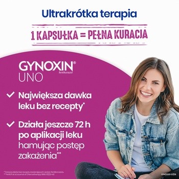 Gynoxin Uno, 600 mg, kapsułki dopochwowe, miękkie, 1 szt.