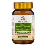 My Herbs NAC N-acetylo-L-cysteina + Selen Organiczny, kapsułki, 100 szt. https://azcdn.doz.pl/image/d/product/23a60c70-scale-180x180.png
