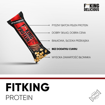 Allnutrition Fitking Protein Snack Bar, baton o smaku czekolady i orzechów, 40 g