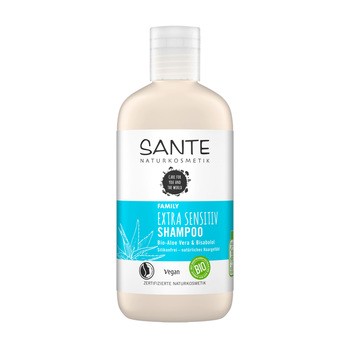 Sante, szampon do wrażliwej skóry głowy z organicznym aloesem i bisabololem, 250 ml