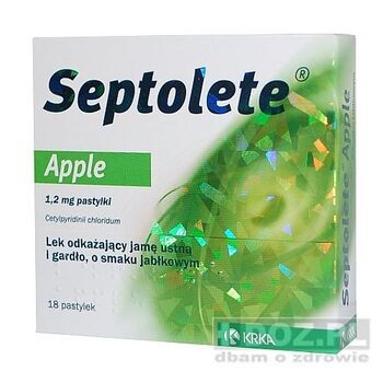 Septolete Apple, pastylki, 1,2 mg, 18 szt