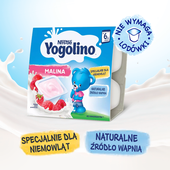 Nestle Jogolino, malina, deser mleczno-owocowy, 6 m+, 4 x 100 g